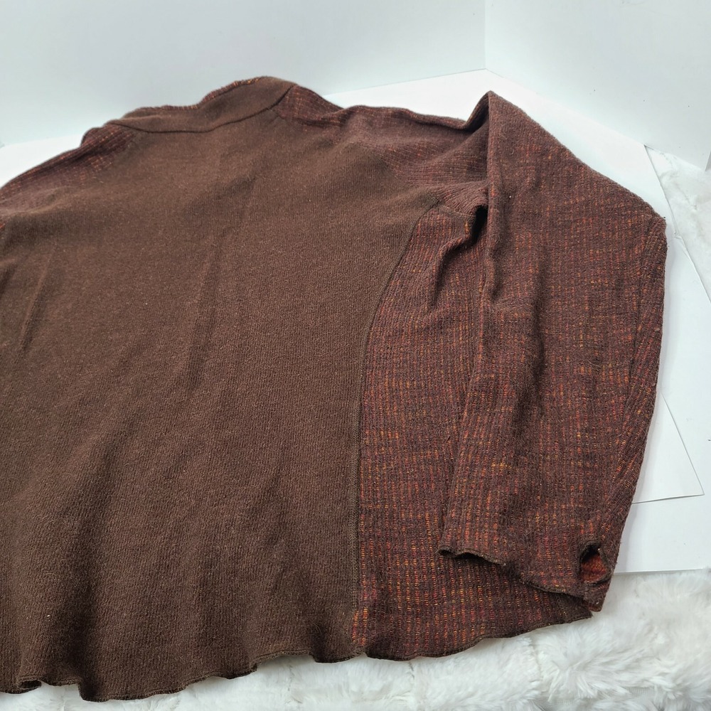 Mountain Hardwear Women's Size XL Brown W Maroon/Purple Wool Knit Sweater Jacket - Picture 7 of 9